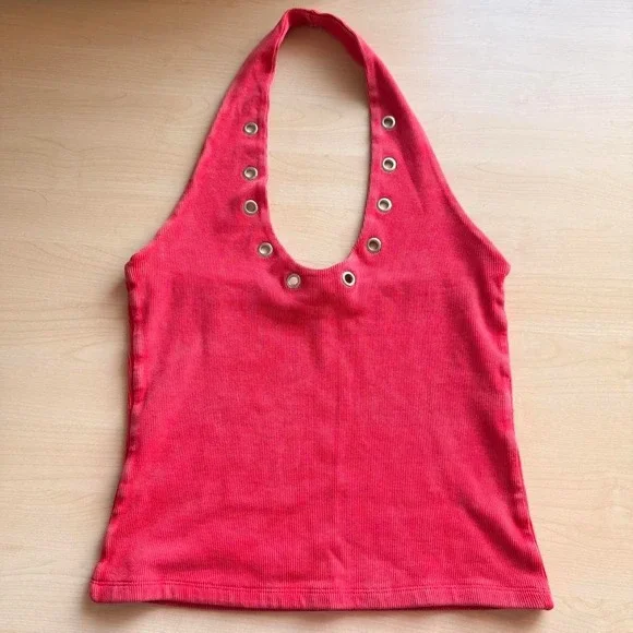 Y2K Zara Eyelet Halter Top - Picture 5 of 7